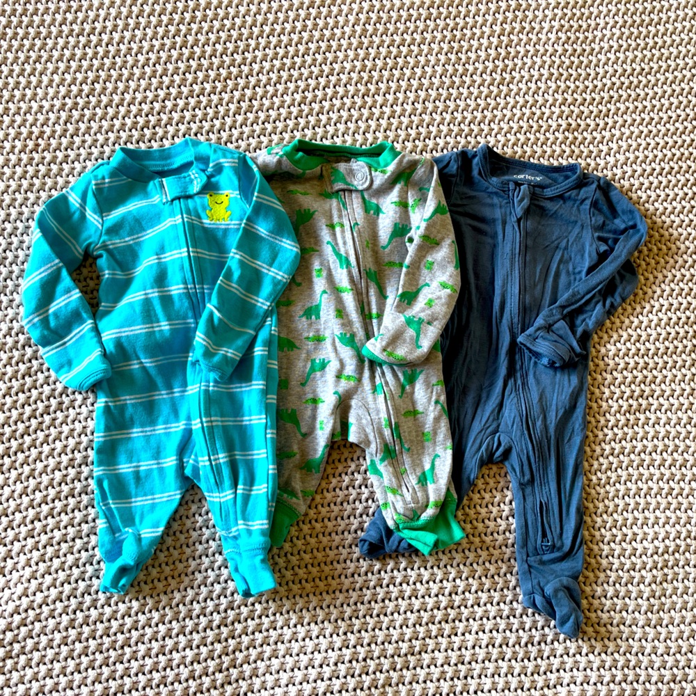 Baby Boy Carter’s Pijama Bundle Set Of 3 Size Newborn